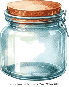 Aquarela vetorial pintada ilustração de um frasco vazio