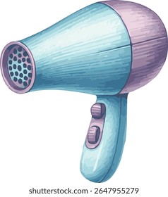 Vetor aquarela pintada ilustração de um secador de cabelo
