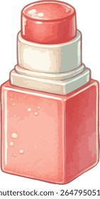 Aquarela vetorial pintada ilustração de um bálsamo labial