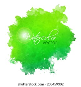 Vector watercolor painted spot. Hand drawing abstract splash on white background