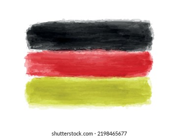 Vector watercolor painting flag of Germany.