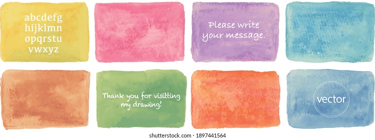 Vector watercolor painting rectangle set