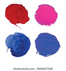 Vector watercolor palette of different colors, rainbow, round circle, texture isolated, white background, for text, banner, card, invitation, design for tag and banner, logo, brand
