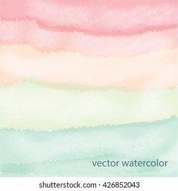 Vector watercolor palette. Pastel watercolor hand drawn background. Universal color palette. 