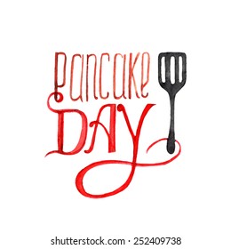 vector watercolor pancake day logo.