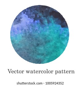 Vector Watercolor Pattern. Blue or green watercolor stain handmade. For your design, postcards, decorations, covers.