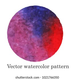 Vector Watercolor Pattern. Blue or red watercolor stain handmade. For your design, postcards, decorations, covers.