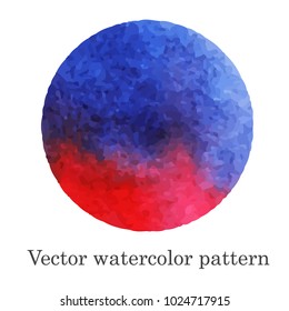 Vector Watercolor Pattern. Blue or red watercolor stain handmade. For your design, postcards, decorations, covers.