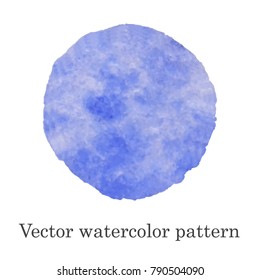 Vector watercolor pattern. Blue watercolor stain handmade.