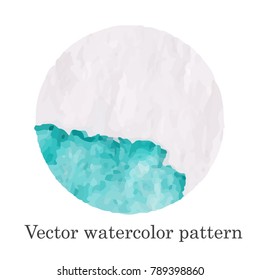 Vector Watercolor Pattern. Blue or Tiffany watercolor stain handmade. For your design, postcards, decorations, covers.