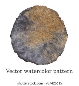 Vector watercolor pattern. Brown or Gray watercolor stain handmade.