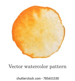 Vector watercolor pattern. Gold or Orange watercolor stain handmade.
