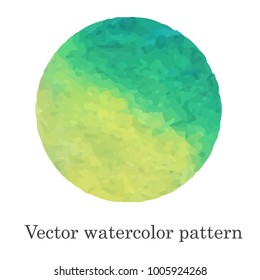 Vector Watercolor Pattern. Green or yellow watercolor stain handmade. For your design, postcards, decorations, covers.