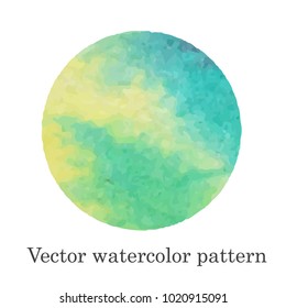 Vector Watercolor Pattern. Green or yellow watercolor stain handmade. For your design, postcards, decorations, covers.