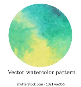 Vector Watercolor Pattern. Green or yellow watercolor stain handmade. For your design, postcards, decorations, covers.
