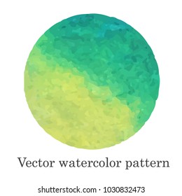Vector Watercolor Pattern. Green or yellow watercolor stain handmade. For your design, postcards, decorations, covers.