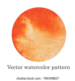 Vector Watercolor Pattern. Orange or gold watercolor stain handmade. For your design, postcards, decorations, covers.