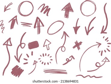Vector watercolor pencil hand painted grunge set of arrows, borders and circles. Ideal for collage, scrapbooking, graphic design, web, poster, decoration and other creative projects.