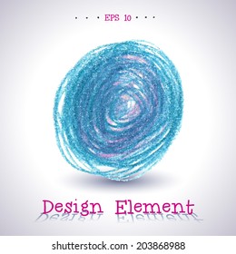 Vector watercolor pencil stain. Element for your design. 