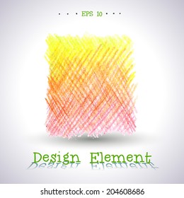 Vector watercolor pencil stain. Element for your design. 