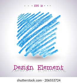 Vector watercolor pencil stain. Element for your design.
