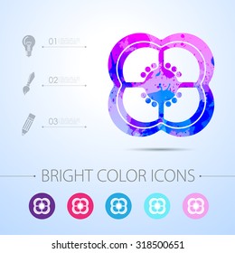 Vector watercolor pepper slice icon with infographic elements 