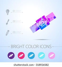 Vector watercolor pets collar icon with infographic elements 