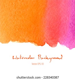 vector watercolor pink and orange gradient background with lower copy space