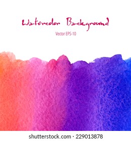 vector watercolor pink, violet and blue gradient background with upper copy space