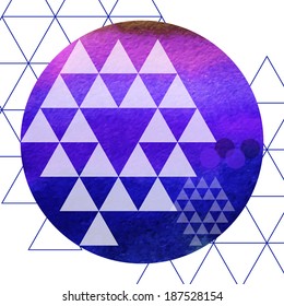 Vector watercolor planet background,round illustration