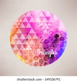 Vector watercolor planet background,round illustration,illustration of rainbow watercolor round planet background.