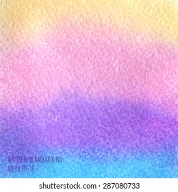 vector watercolor rainbow background in light gentle colors