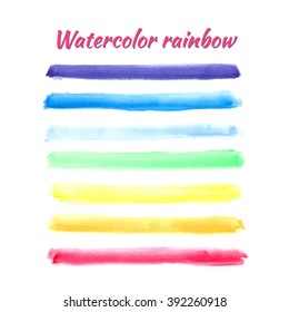 Vector watercolor rainbow stripes for design