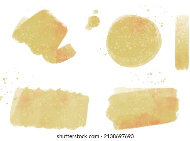 Vector watercolor retro abstract hand painted grunge set of splashes, borders, ink stains, circles and other creative shapes. Ideal for print, collage, graphic design, web, scrap booking.