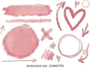 Vector watercolor retro abstract hand painted grunge set of splashes, borders, ink stains, circles and other creative shapes. Ideal for print, collage, graphic design, web, scrap booking.