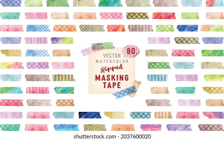 vector watercolor ripped masking tape