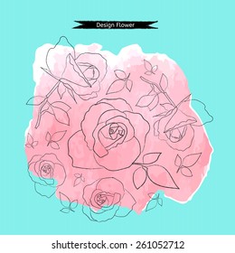 Vector watercolor roses