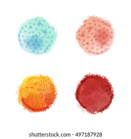 Vector watercolor round spots. Hand drawn colorful design elements