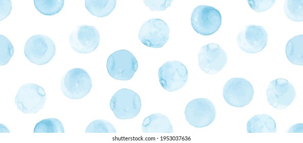 Vector Watercolor Rounds Pattern. Grunge Circles Background. Kids Geometric Spots Design. Pastel Seamless Watercolor Rounds Pattern. Ink Polka Doodle. Fun Watercolor Rounds Pattern.