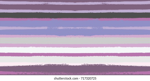 Vector Watercolor Sailor Stripes Summer Pattern. Pink, Grey, White, Purple Hand Painted Stripes for Textile Prints. Autumn Yellow Vintage Fabric Design. Trendy Hipster Retro Drawn Creative Lines.