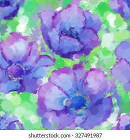 Vector Watercolor Seamless Background Pattern.