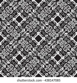 Vector watercolor seamless check pattern. Allover pattern with ink grunge grid. Hand drawn seamless pattern with plaid. Background with ethnic tartan.