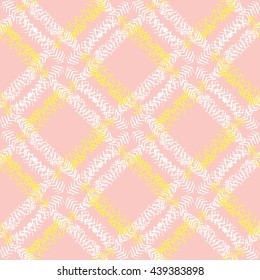 Vector watercolor seamless check pattern. Allover pattern with ink grunge grid. Hand drawn seamless pattern. Background with ethnic tartan.