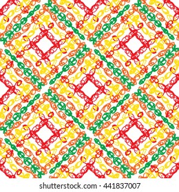 Vector watercolor seamless check pattern. Allover pattern with ink grunge grid. Hand drawn seamless pattern. Background with ethnic tartan.