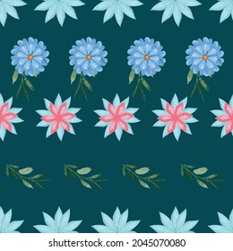Acuarela vectorial de fondo de patrón floral sin fisuras.