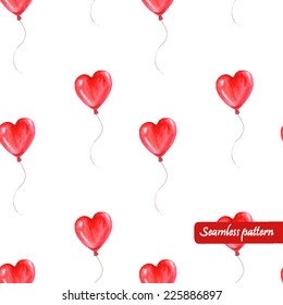 vector watercolor seamless pattern with balloons. It can be used for wrapping paper, wallpaper, textile design, card, postcard.