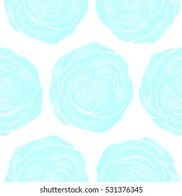 Vector watercolor seamless pattern. Beautiful abstract decorative rose flowers on white in neutral colors.