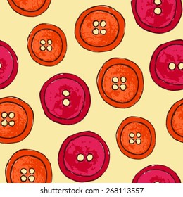 vector watercolor seamless pattern with button
