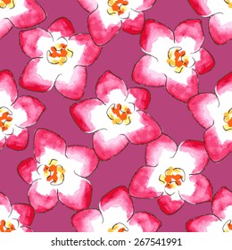 vector watercolor seamless pattern with flowers