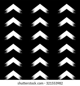 Vector watercolor seamless pattern with monochrome herringbone. Allover background made by chevron brush strokes. Modern ink tweed repeating ornament with hipster triangles.